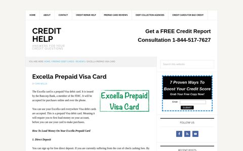 Excella Prepaid Visa Card - Credit Help