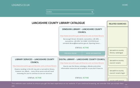 lancashire county library catalogue - General Information about Login