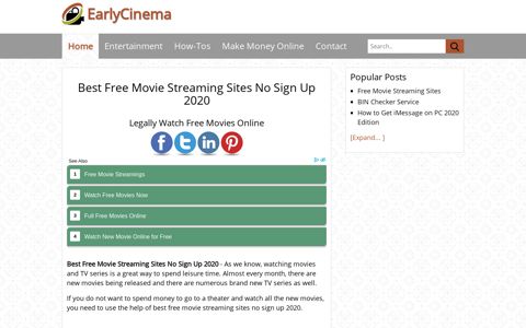 Best Free Movie Streaming Sites No Sign Up 2020
