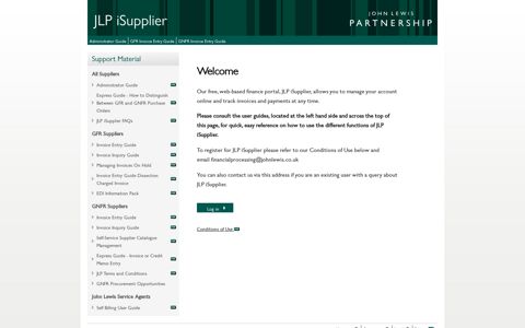 JLP iSupplier - John Lewis Partnership Supplier Portal