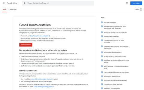 Gmail-Konto erstellen - Gmail-Hilfe - Google Support