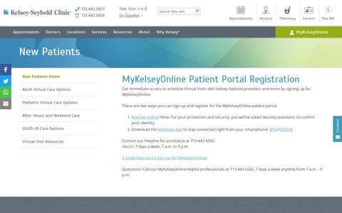 MyKelseyOnline Patient Portal Registration - Kelsey-Seybold ...