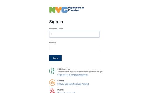 Sign In - New York City Department of Education