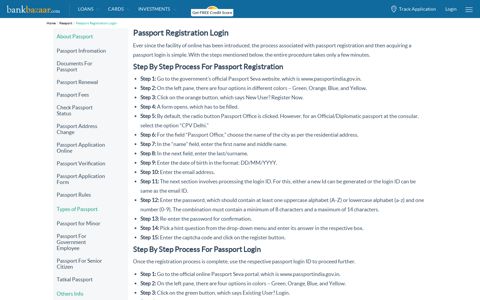 Step by Step Process For Passport Registration Login