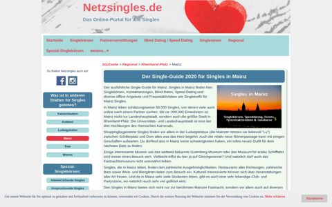 ⇒ Singles Mainz 2020 ⇒ Single-Guide für Mainz ...