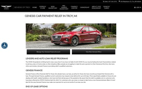Genesis Auto Loan Payment and Debt Relief | Troy MI