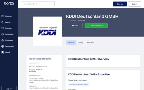 KDDI Deutschland GMBH: Discover Solutions & Connect | Borza