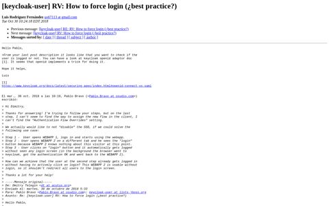 [keycloak-user] RV: How to force login (¿best practice?)