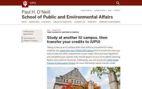 Take Classes at Another IU Campus: Student Portal: Paul H. O ...