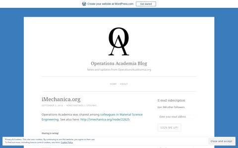 iMechanica.org – Operations Academia Blog