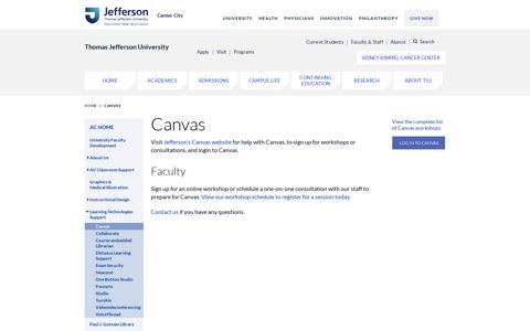 Canvas - Thomas Jefferson University
