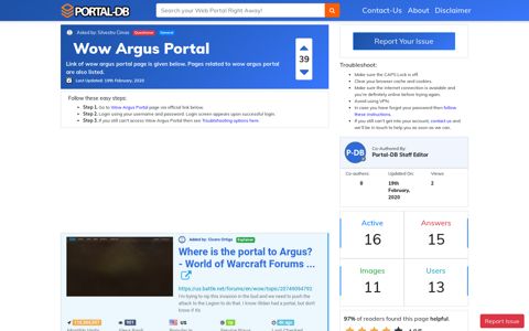 Wow Argus Portal