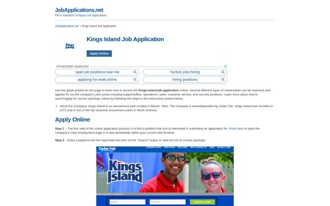 Kings Island Job Application - Apply Online