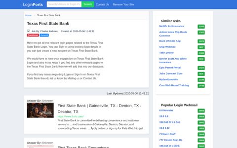 Login Texas First State Bank or Register New Account