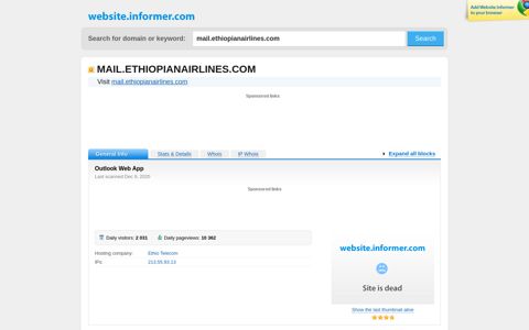 mail.ethiopianairlines.com at WI. Outlook Web App