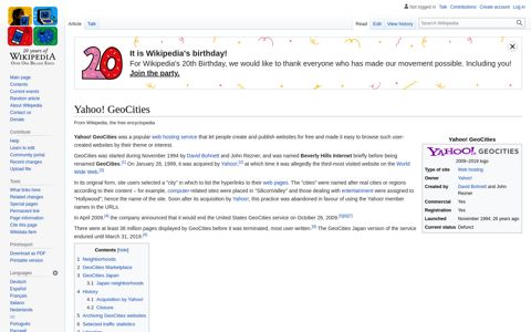 Yahoo! GeoCities - Wikipedia