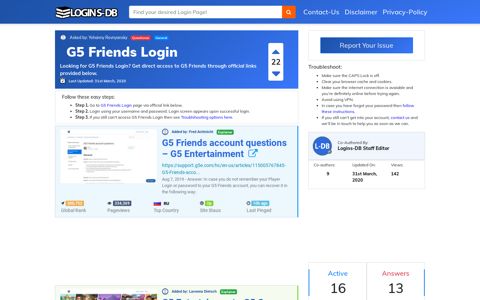 G5 Friends Login - Logins-DB
