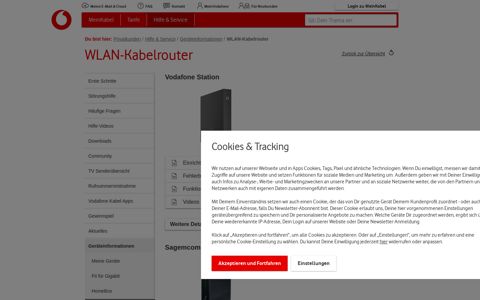 WLAN-Kabelrouter - Vodafone Kabel Deutschland Kundenportal