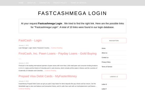 Fastcashmega Login - Global Login Database