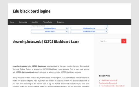 KCTCS Blackboard Login- Kentucky Community & Technical ...