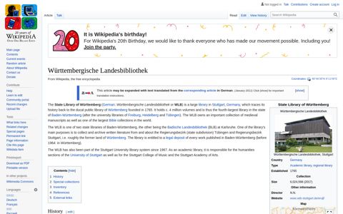 Württembergische Landesbibliothek - Wikipedia
