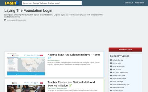 Laying The Foundation Login | Accedi Laying The Foundation