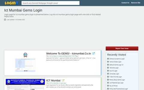 Ict Mumbai Gems Login - Loginii.com