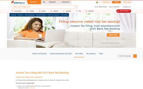 e Filling Income Tax, ITR Returns Online, File Income Tax ...