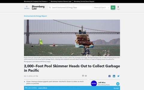 2,000-Foot Pool Skimmer Heads Out to Collect Garbage in ...