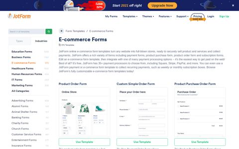 E-commerce Forms - Form Templates | JotForm