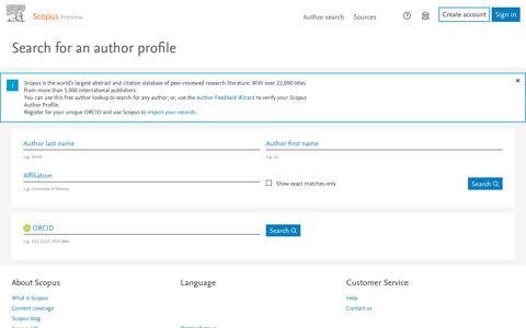 Search for an author profile - Scopus