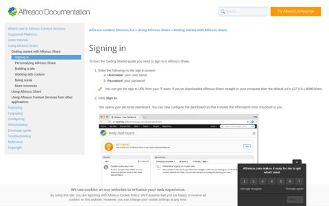 Signing in | Alfresco Documentation