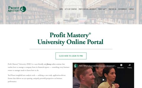 Profit Mastery University Login® — Profit Mastery