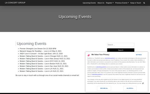 Upcoming Events – LA Concert Group