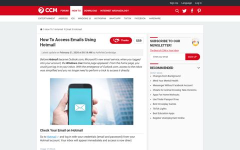 How To Access Emails Using Hotmail - CCM