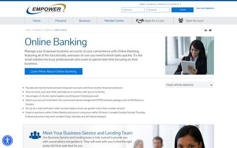 Online Banking for Businesses with Empower FCU