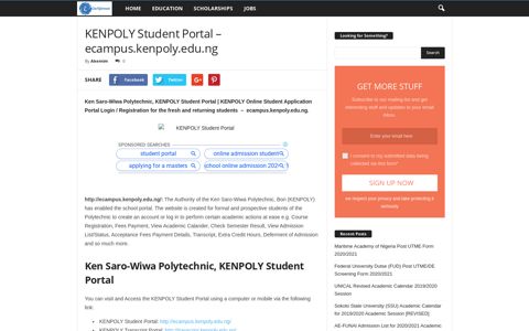 KENPOLY Student Portal - ecampus.kenpoly.edu.ng ...
