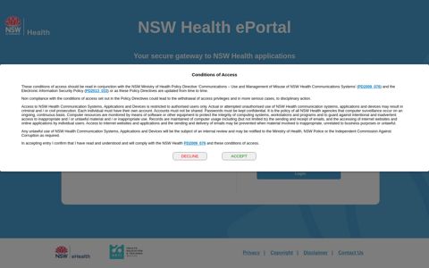 NSW Health ePortal - Log On