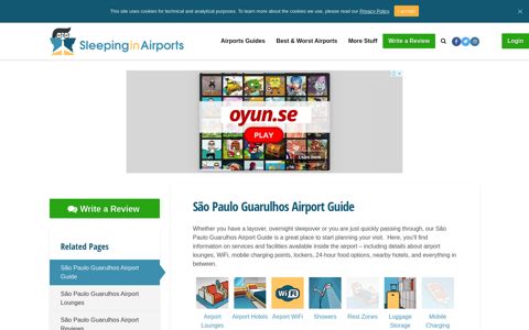 São Paulo Guarulhos Airport Guide (GRU) - Sleeping in Airports