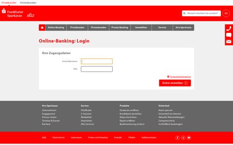 Login Online-Banking - Frankfurter Sparkasse