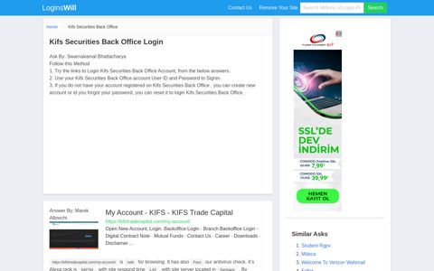 Kifs Securities Back Office Login - LoginWill
