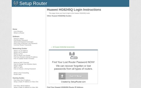 How to Login to the Huawei HG8245Q - SetupRouter