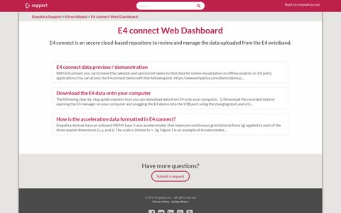 E4 connect Web Dashboard – Empatica Support