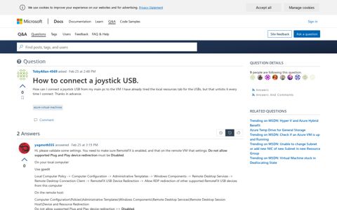 How to connect a joystick USB. - Microsoft Q&A - Microsoft Docs