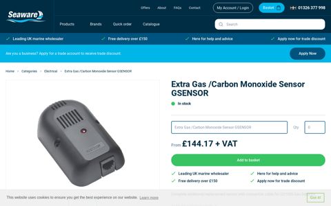 Extra Gas /Carbon Monoxide Sensor GSENSOR - Seaware