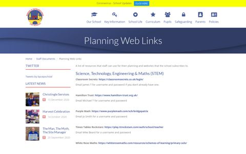 Planning Web Links | Bridge & Patrixbourne CEP School
