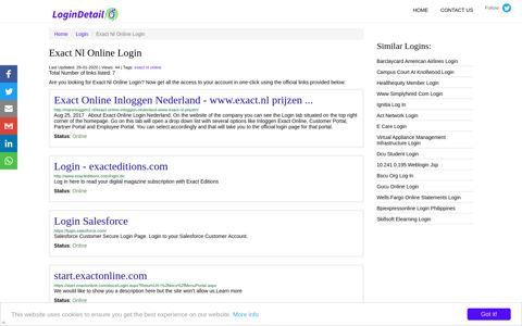 Exact Nl Online Login Exact Online Inloggen Nederland ...