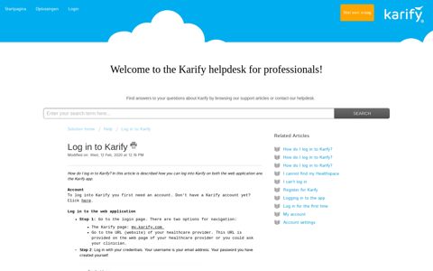 Log in to Karify : Karify