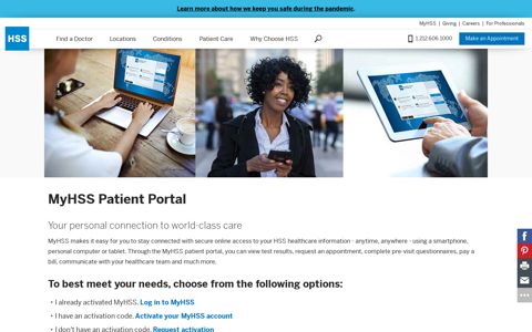 MyHSS: Hospital for Special Surgery's MyChart patient portal