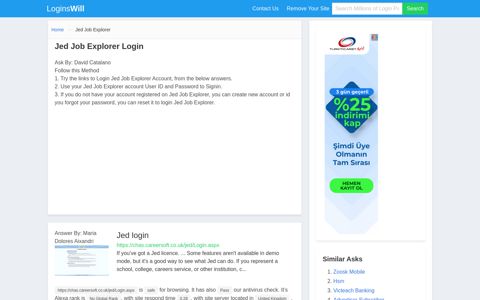 Jed Job Explorer Login - login Database